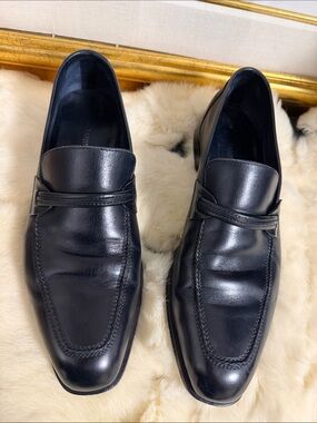 Tanino Crisci Men's Black Leather Slip-On Loafers
